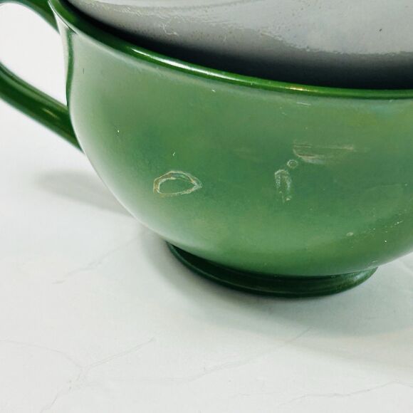 Hazel Atlas Platonite Ovide Coffee Tea Cups Set 3 Gray Burgundy Dark Green READ - Picture 2 of 7